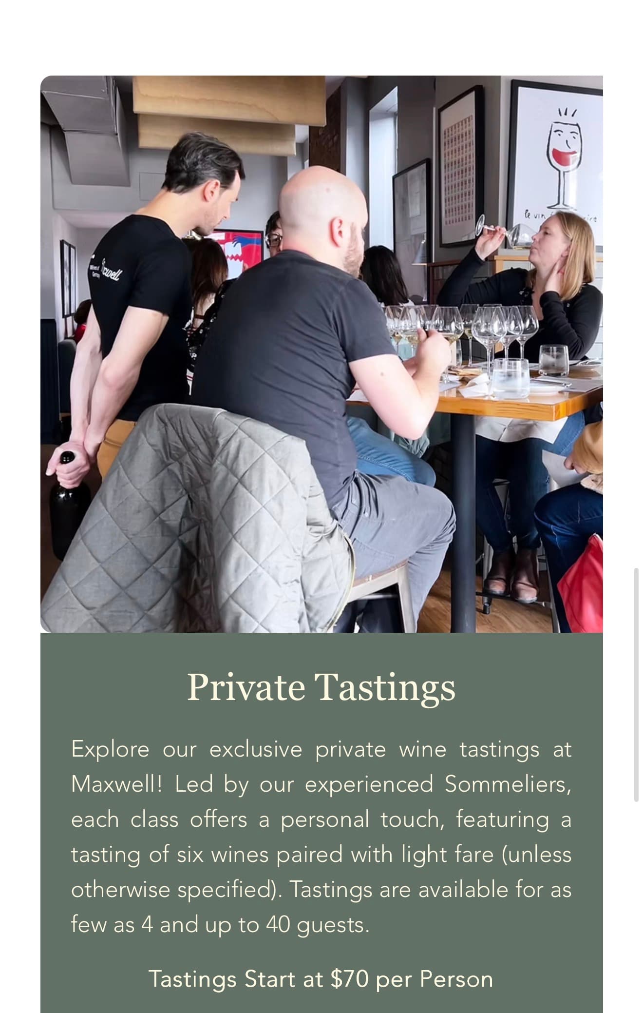 Maxwell Park Private Tastings